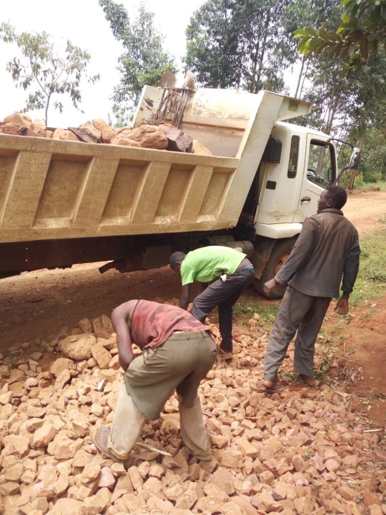 Construction materials arriving for the new orphanage home