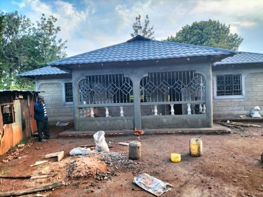 Exterior of the new home nearing completion
